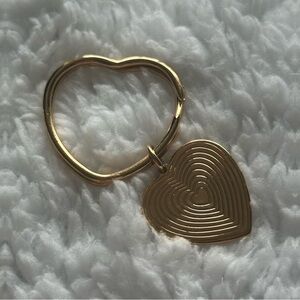80’s Vintage Avon Gold Dangling Heart Key Ring